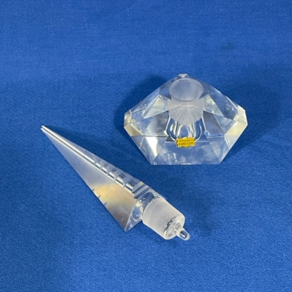 Large Vintage leaded crystal perfume bottle, hand cut. - Picture 7 of 7